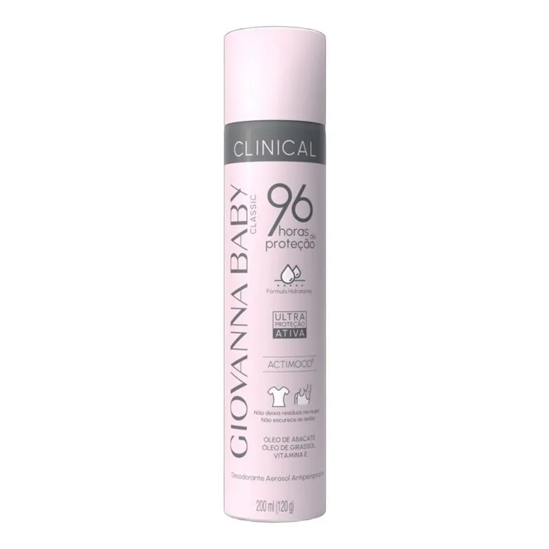 Desodorante Aerossol Giovanna Baby Clinical Antiperspirante 96h 200ml