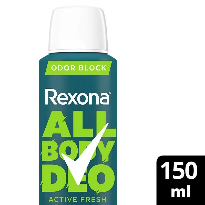 Desodorante Corporal Rexona All Body Deo Active Fresh Aerossol 150ml