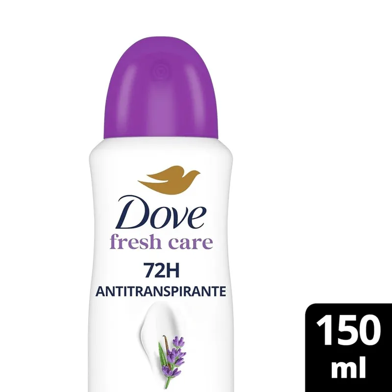 Desodorante Antitranspirante Dove Fresh Care Lavanda e Baunilha 72h Aerossol 150ml