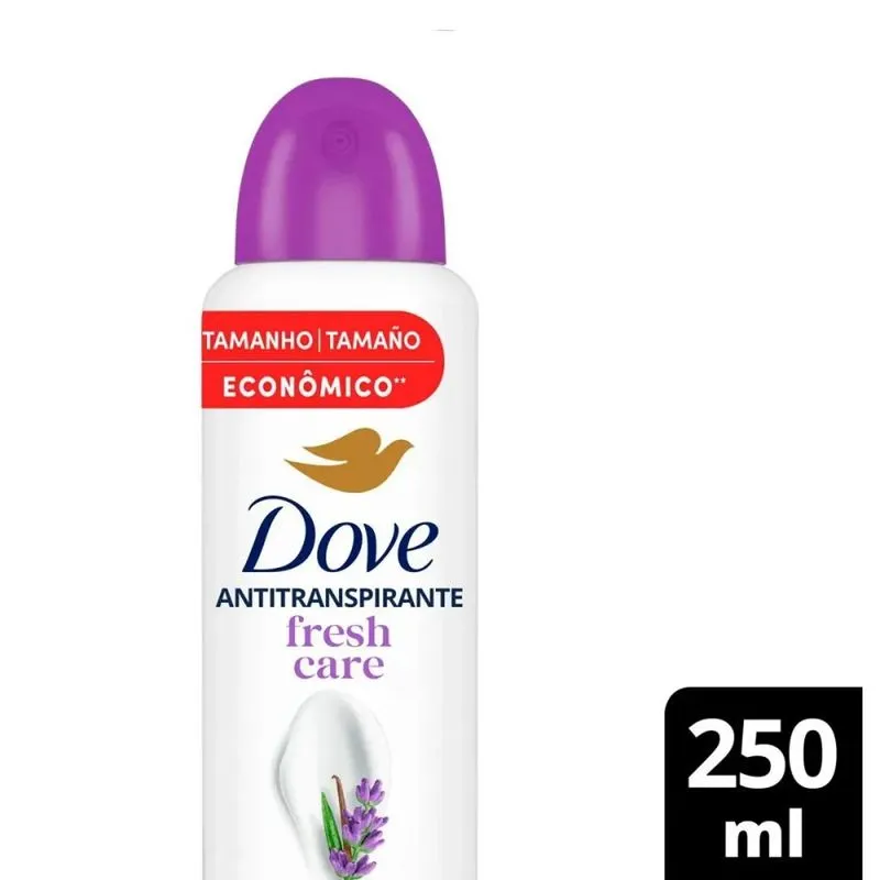 Desodorante Antitranspirante Dove Fresh Care Lavanda & Baunilha Aerossol 250ml