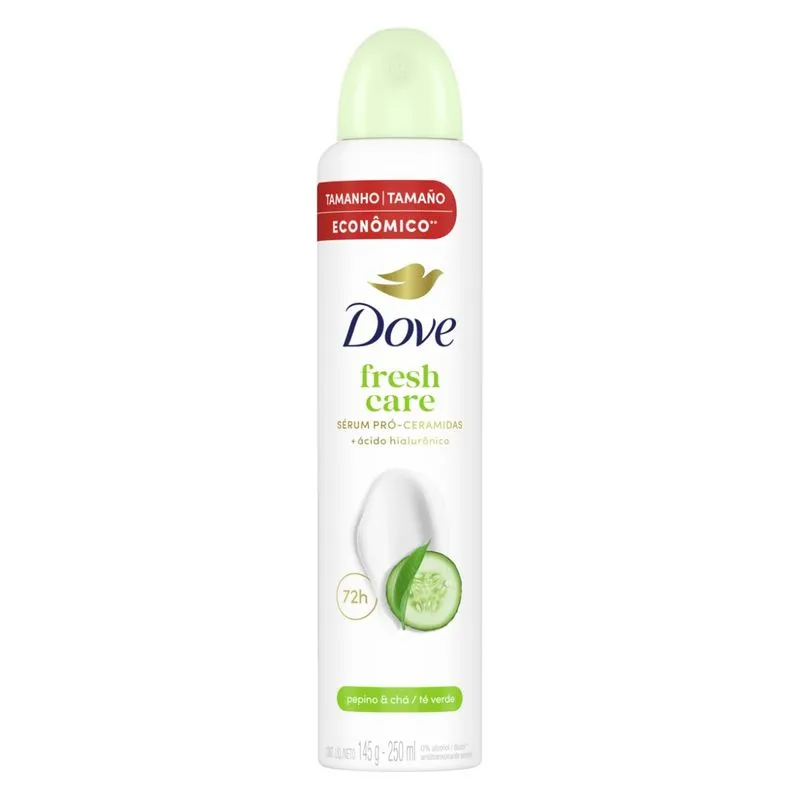 Desodorante Antitranspirante Dove Fresh Care Pepino & Chá Verde Aerossol 250ml