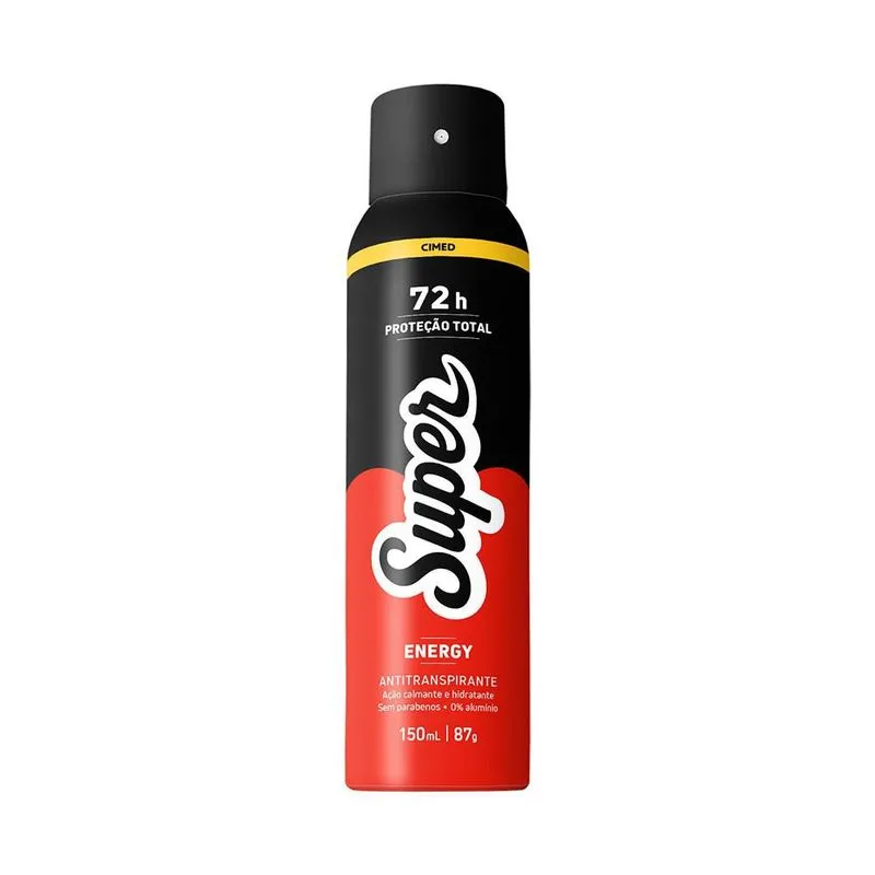 Desodorante Antitranspirante Super Energy 72h Men Aerossol 150ml