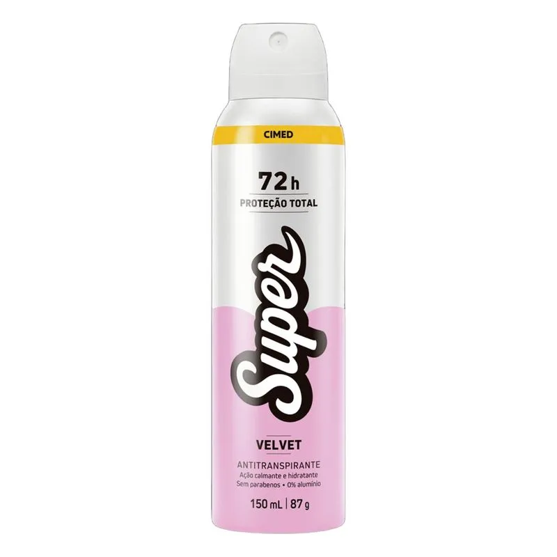 Desodorante Antitranspirante Super Woman Velvet Aerossol 150ml