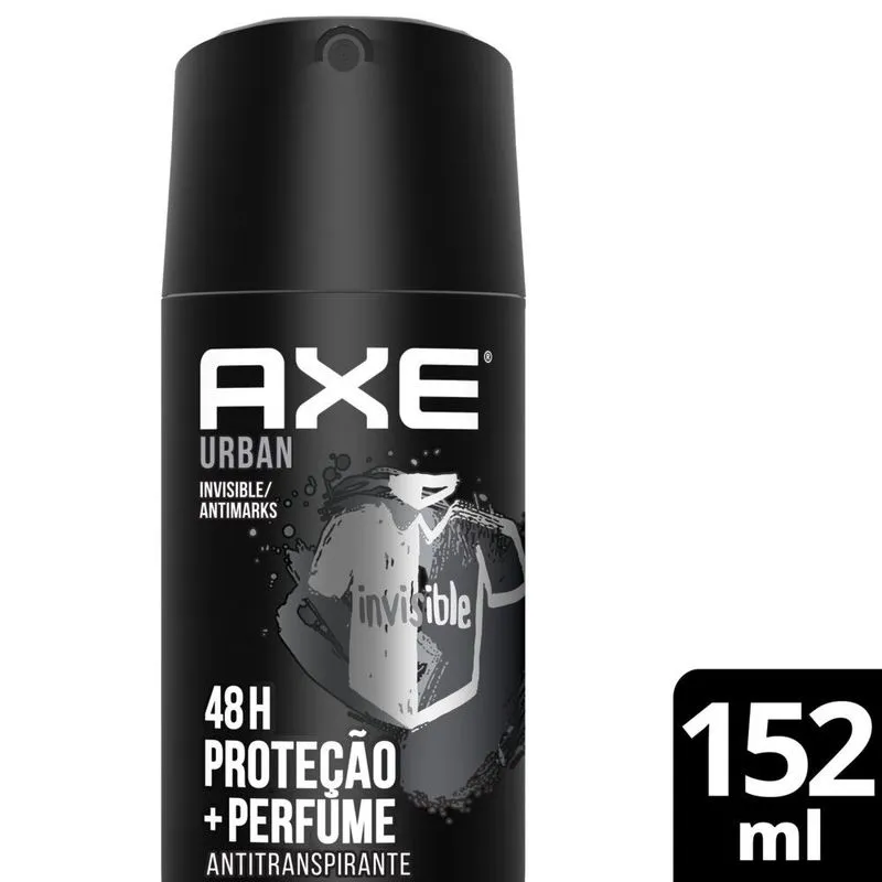 Desodorante Antitranspirante Axe Urban Invisible Madeira Oud e Baunilha 48h Aerossol 152ml