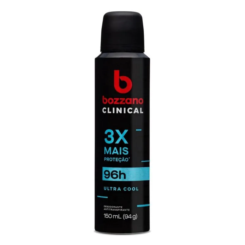 Desodorante Antitranspirante Bozzano Clinical Ultra Cool 96h Aerossol 150ml