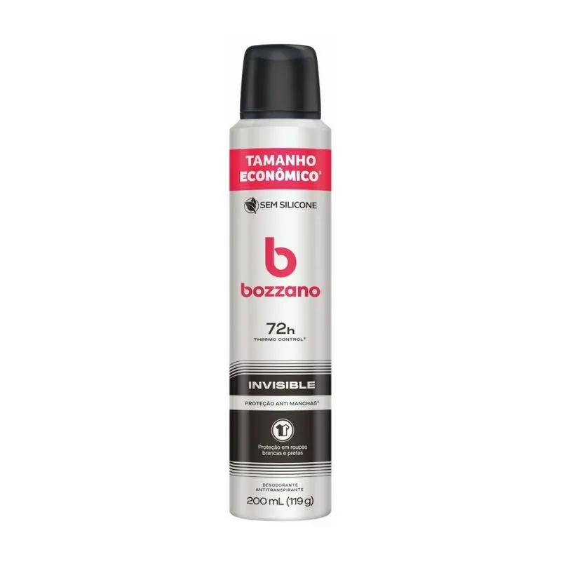 Desodorante Antitranspirante Bozzano Invisible 72h Aerossol 200ml