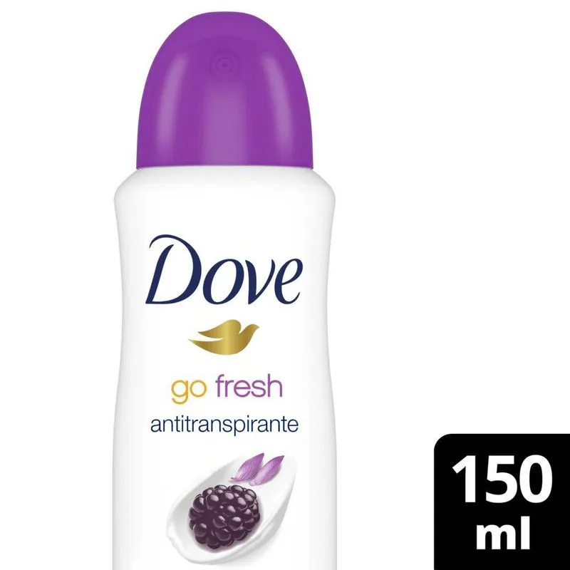 Desodorante Antitranspirante Dove Fresh Care Amora e Flor de Lótus 72h Aerossol 150ml
