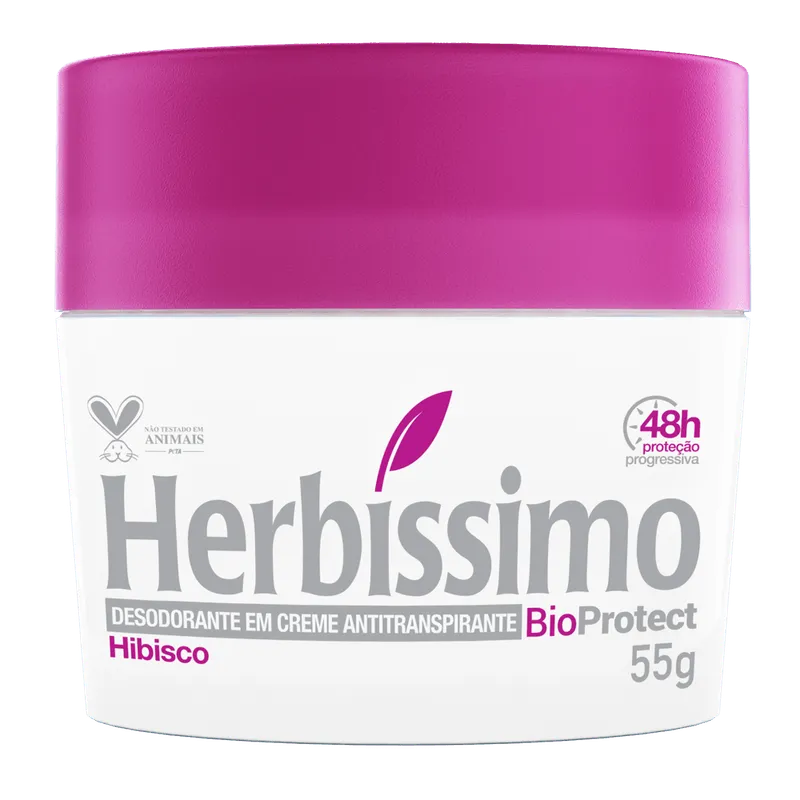 Desodorante Herbíssimo Creme Antitranspirante Bioprotect Hibisco 55G