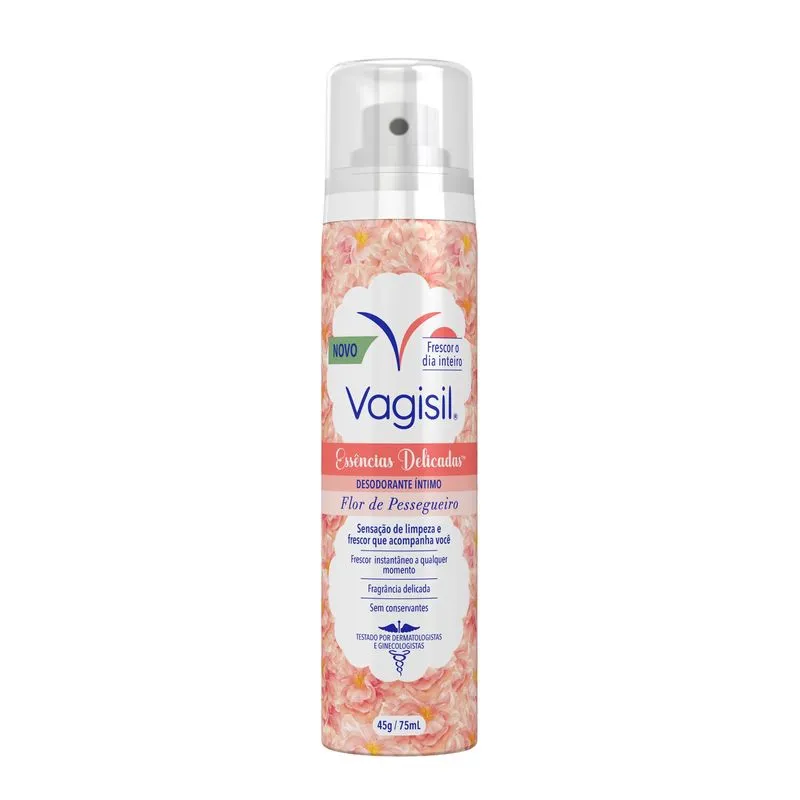 Desodorante Íntimo Vagisil Essências Delicadas Flor de Pessegueiro 75ml