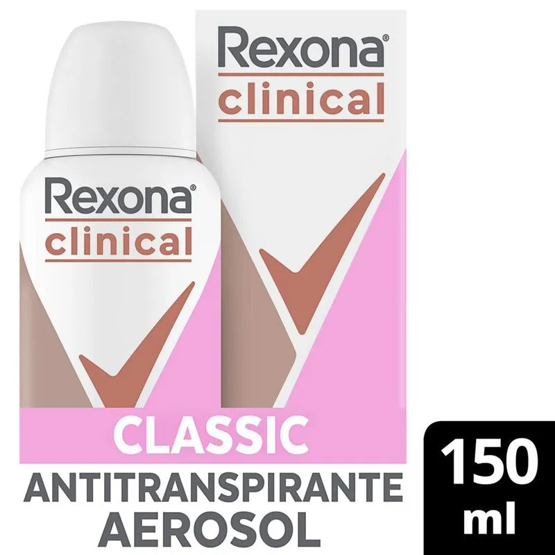 Desodorante Antitranspirante Rexona Clinical Classic 96h Aerossol 150ml