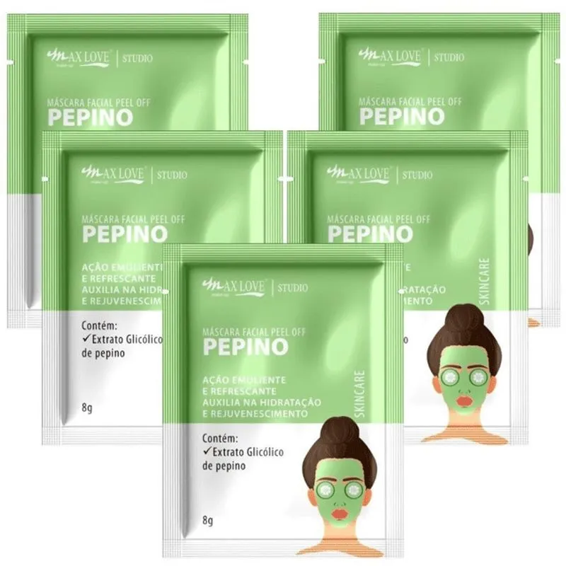 Display c/ 60 unid de Máscara Facial Peel Off Pepino 8g Max Love
