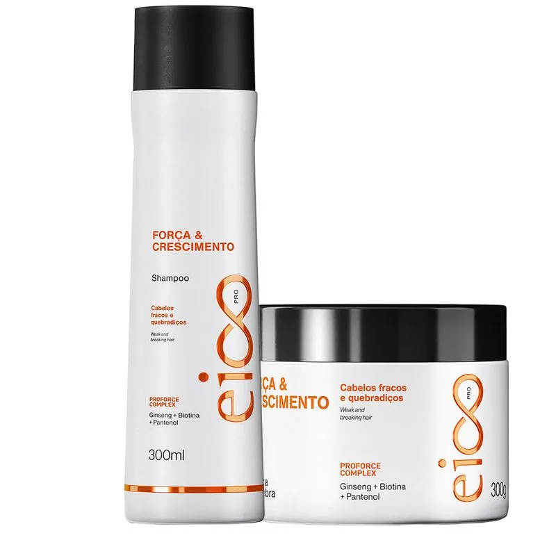 Eico Pro - Força & Crescimento Shampoo + Máscara - Kit Capilar - 300ml + 300g