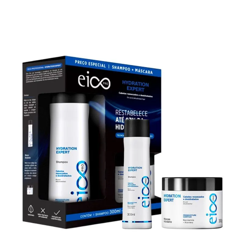Eico Pro - Hydration Expert - Kit Shampoo 300ml + Máscara 300g