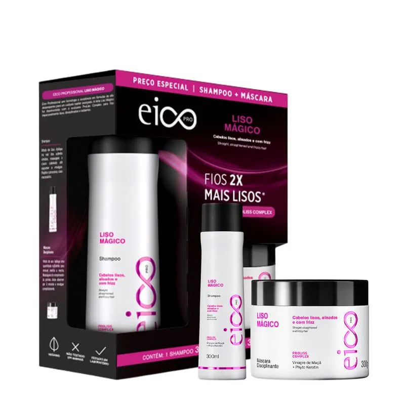 Eico Pro - Liso Mágico Shampoo + Máscara - Kit Capilar - 300ml + 300ml
