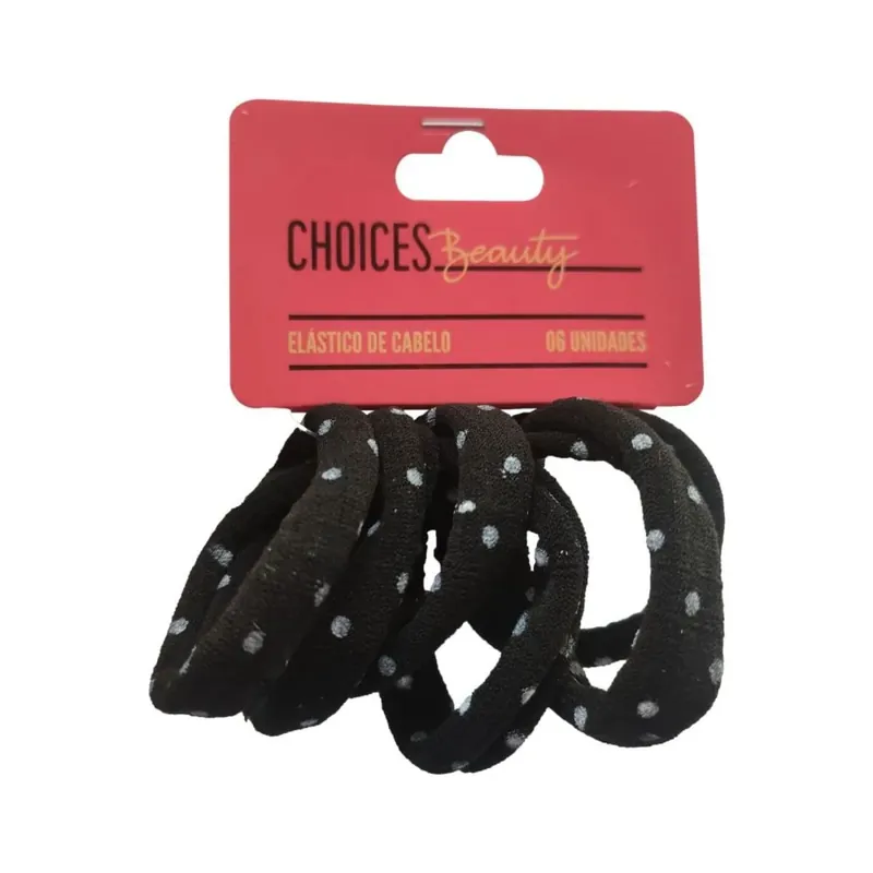 Elástico Cabelo Penduricalhos Black Com 6 Unidades