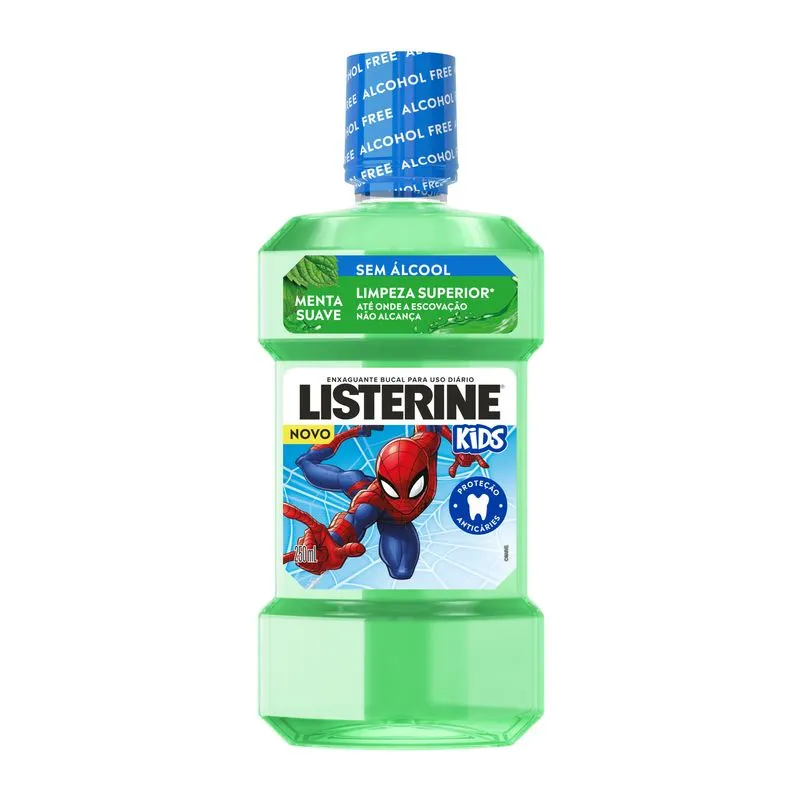 Enxaguante Bucal Antisséptico Listerine Kids Zero Álcool Menta Suave 250ml