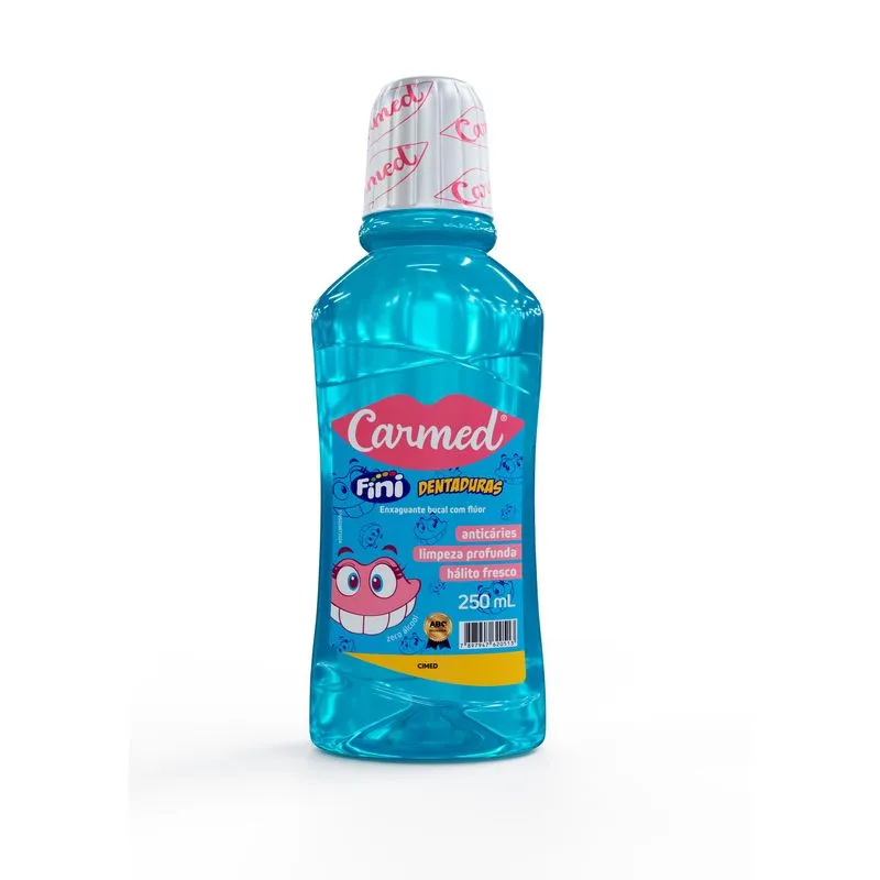 Enxaguante Bucal Carmed Fini Dentaduras com Flúor Zero Álcool 250ml