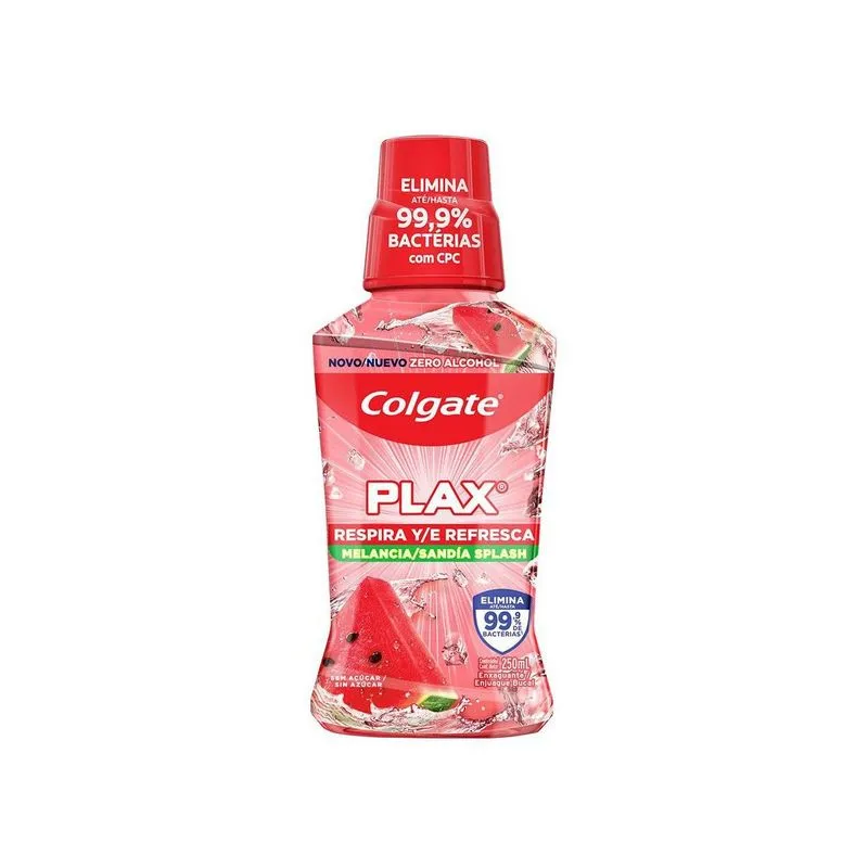 Enxaguante Bucal de Melancia Colgate Plax Respira e Refresca 250ml
