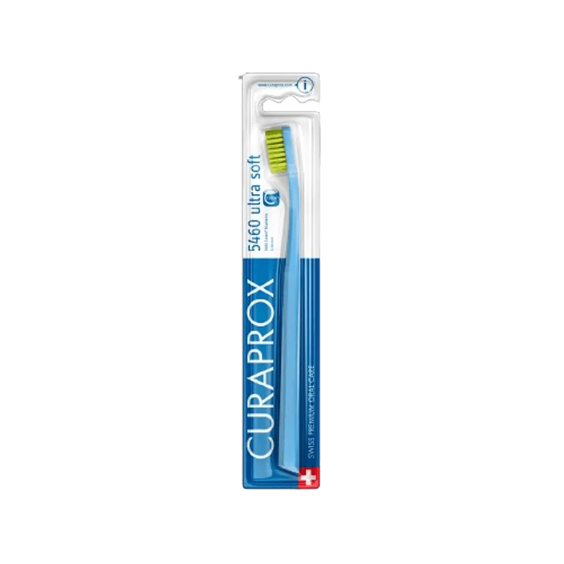 Escova Dental Curaprox 5460 Ultra Soft Cerdas Ultrafinas Azul e Verde 1 Unidade