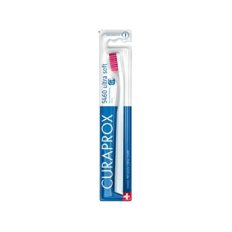 Escova Dental Curaprox 5460 Ultra Soft Cerdas Ultrafinas Branca e Rosa 1 Unidade