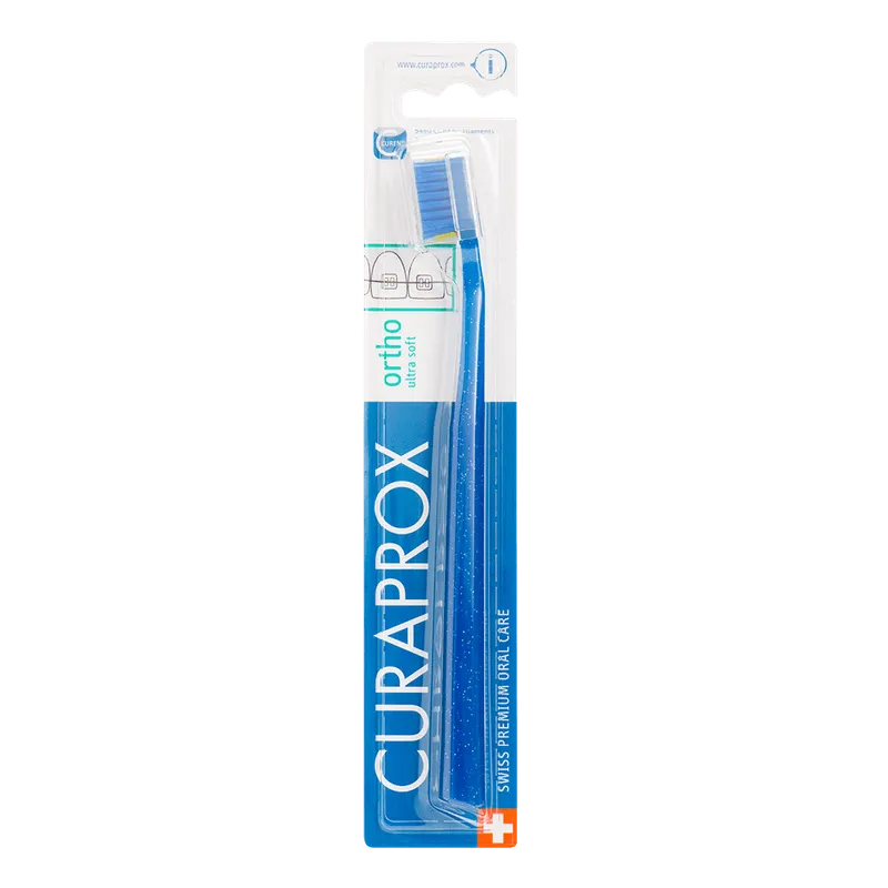Escova Dental Curaprox 5460 Ortho para Aparelho Ortodôntico Cerdas Ultra Macias Cores Sortidas 1 Unidade