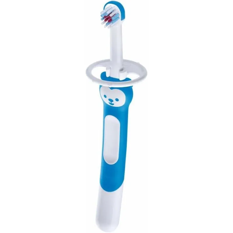 Escova Dental Infantil MAM Training Brush +6 meses Azul 1 Unidade