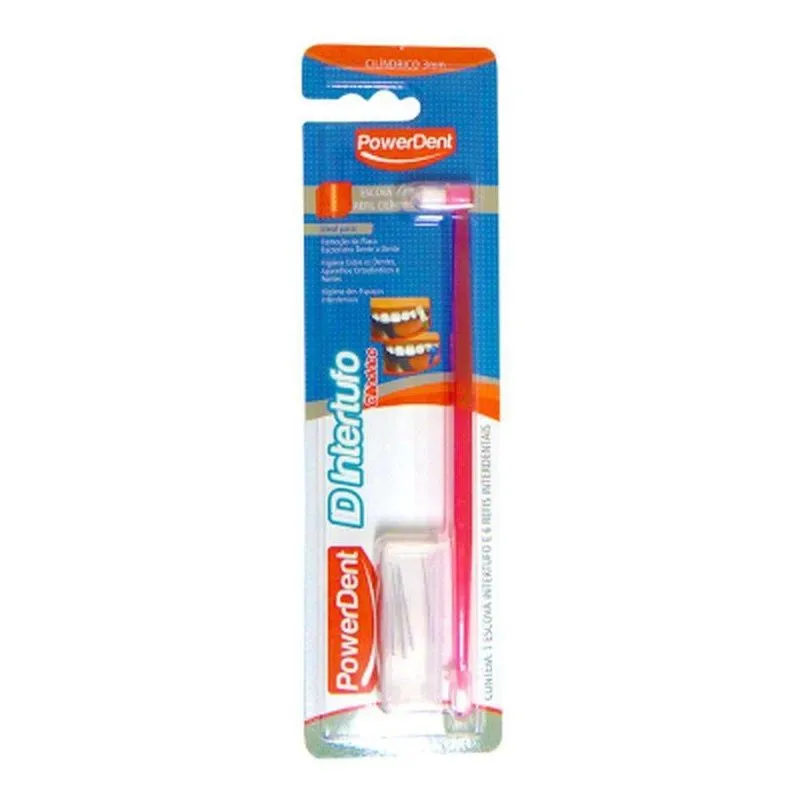 Escova Dental Powerdent Intertufo Cilíndrica 3mm c/ 6 Refis