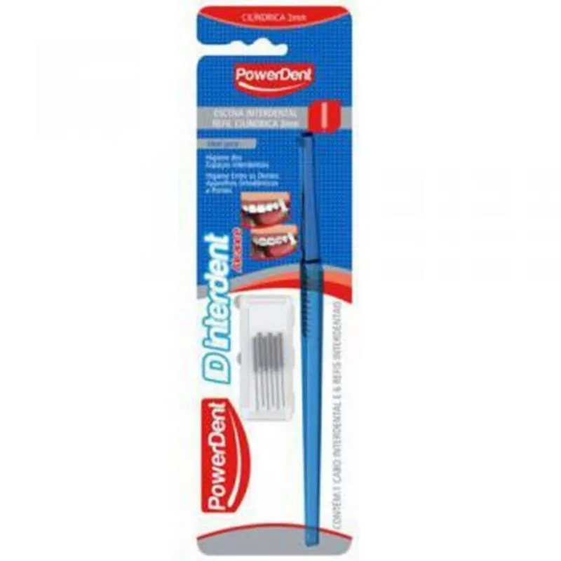 Escova Powerdent ID Interdental 6 Refis (Cilíndrica 3mm)