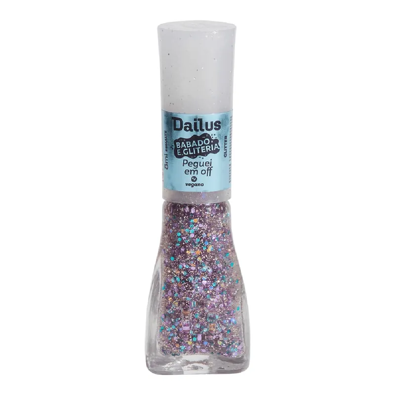 Esmalte Dailus Babado e Gliteria Peguei em Off Glitter 8ml