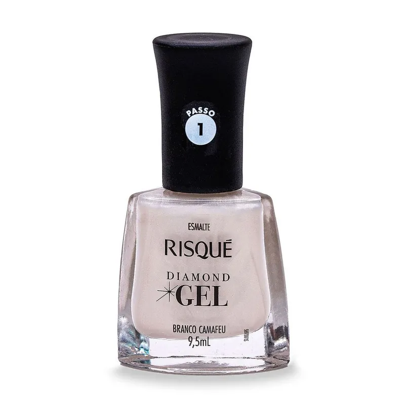 Esmalte Risqué Diamond Gel Branco Camafeu Cremoso 9,5ml