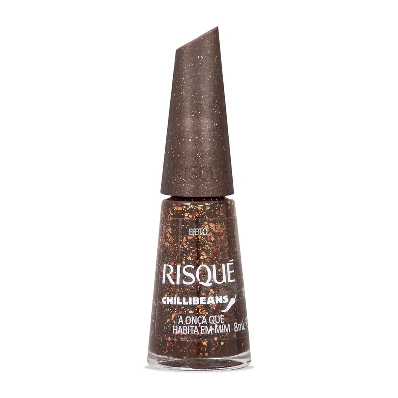 Esmalte Marrom Risqué & Chilli Beans A Onça que Habita em Mim Efeito 8ml
