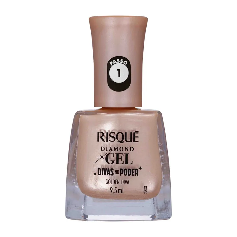 Esmalte Risqué Diamond Gel Divas do Poder Golden Diva Cintilante 9,5ml