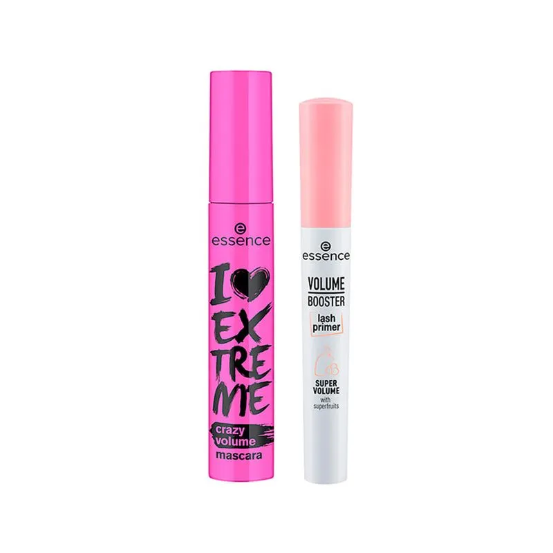 Essence - Kit Cílios Extra Volumosos - Máscara para Cílios 12ml + Booster Primer de Cílios 7ml