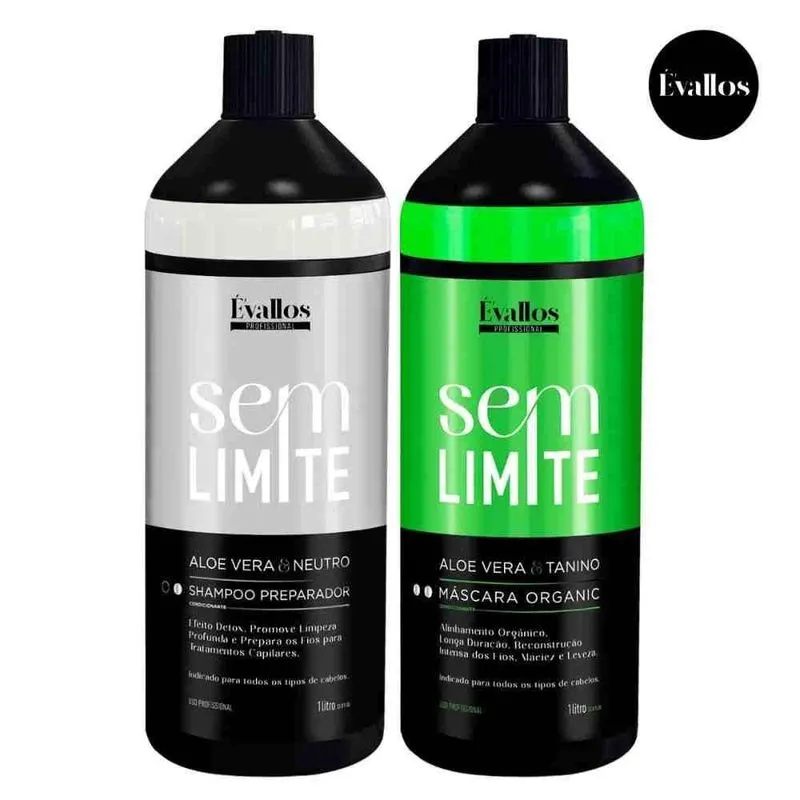 Évallos Profissional Progressiva Organic + Shampoo Antirresíduo Sem Limite 2x1000ml