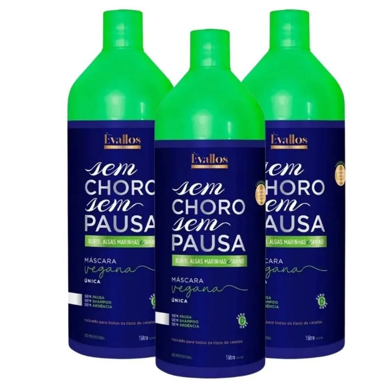 Évallos Vegana Sem Choro Sem Pausa Kit - 3 Progressivas 1000ml