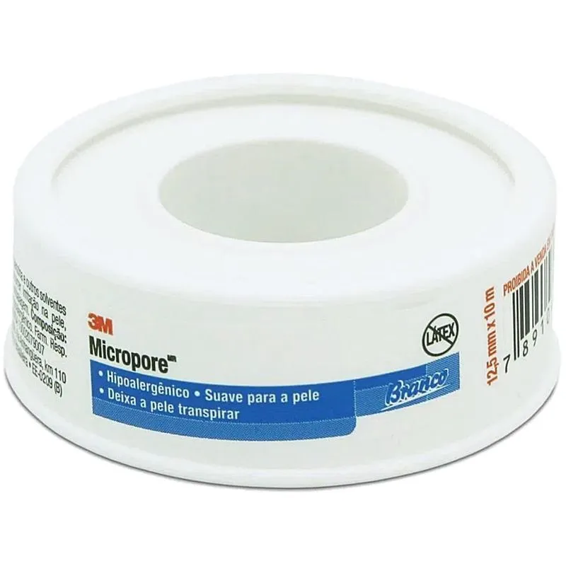Fita Médica Micropore 3M 1530 - Branca - 12,5mm x 10m - Unidade