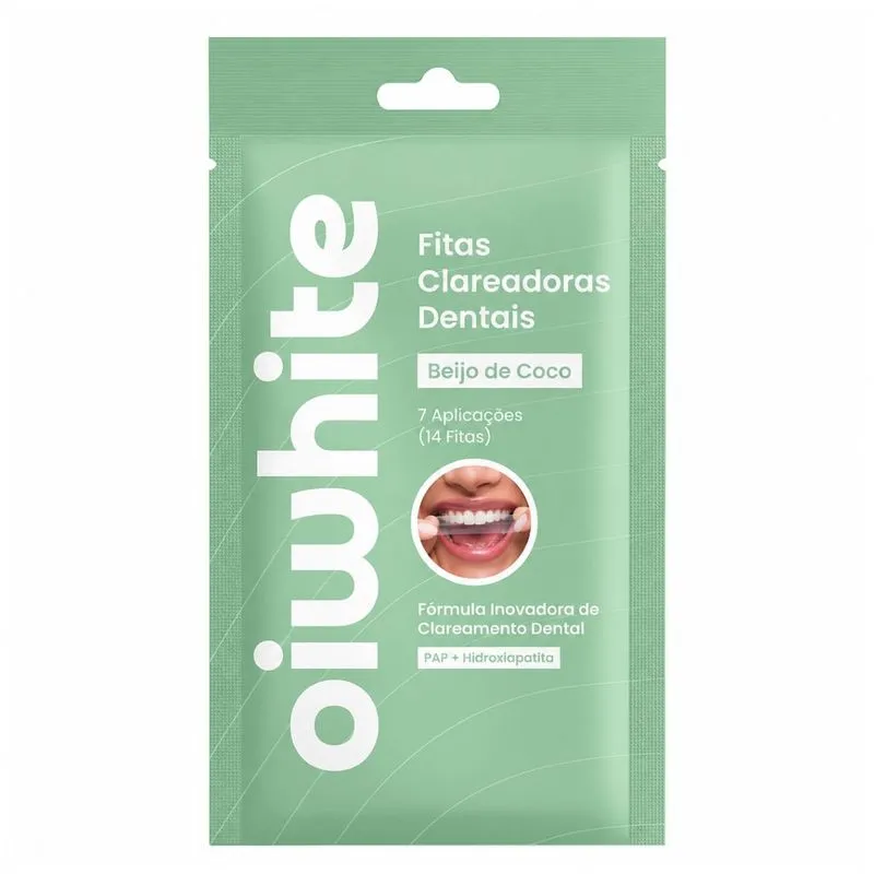 Fitas De Clareamento Dental Oiwhite Beijo De Coco 14 Unidades