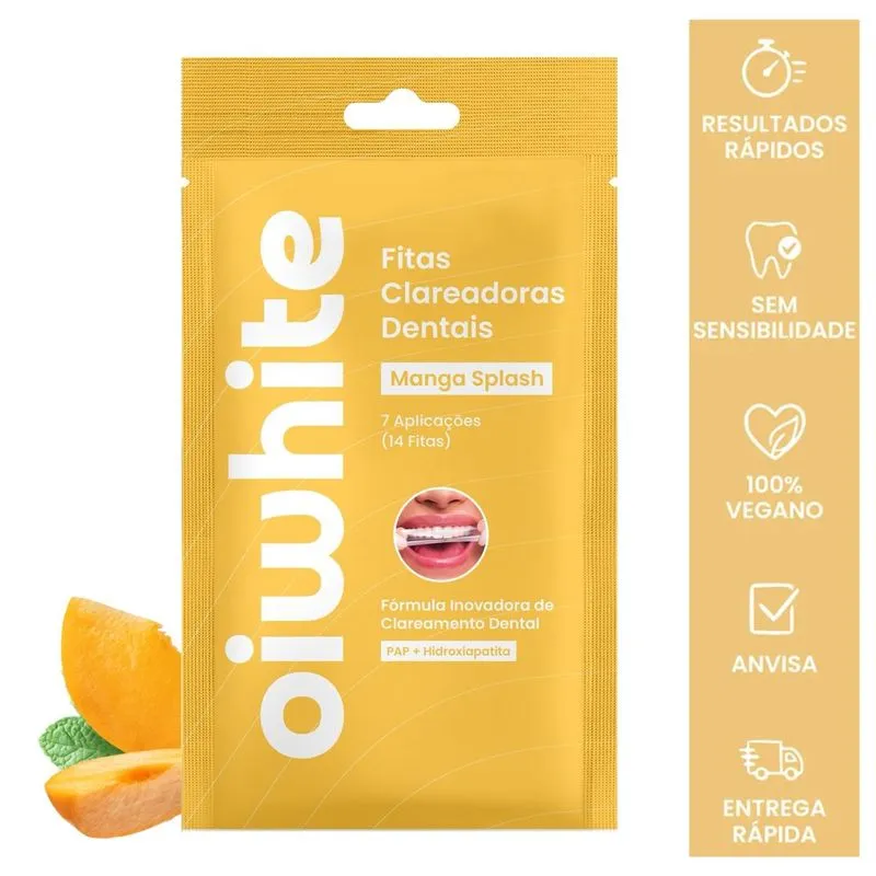 Fitas De Clareamento Dental Oiwhite Mango Splash 14 Unidades