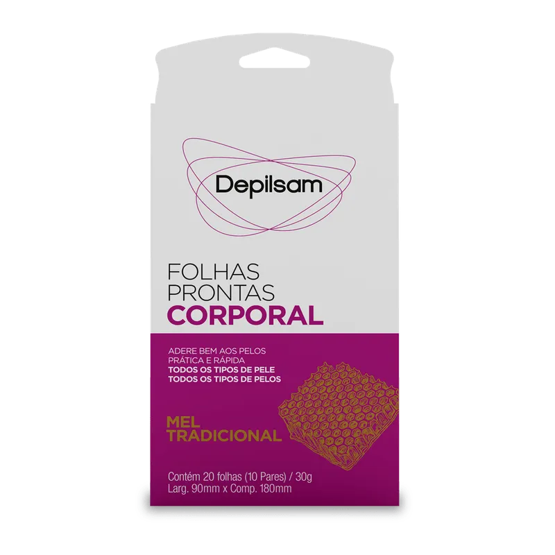 Folhas Prontas Corporal Depilsam Mel 10 Pares
