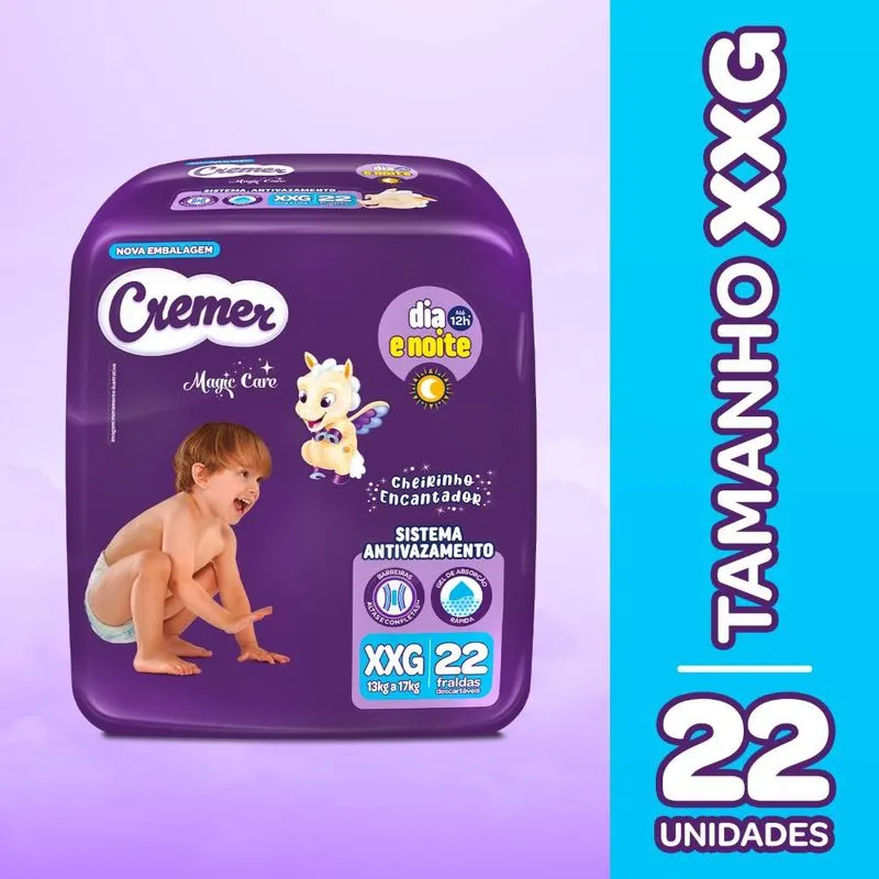 Fralda Cremer Econômica Tamanho XXG - 22 Unidades