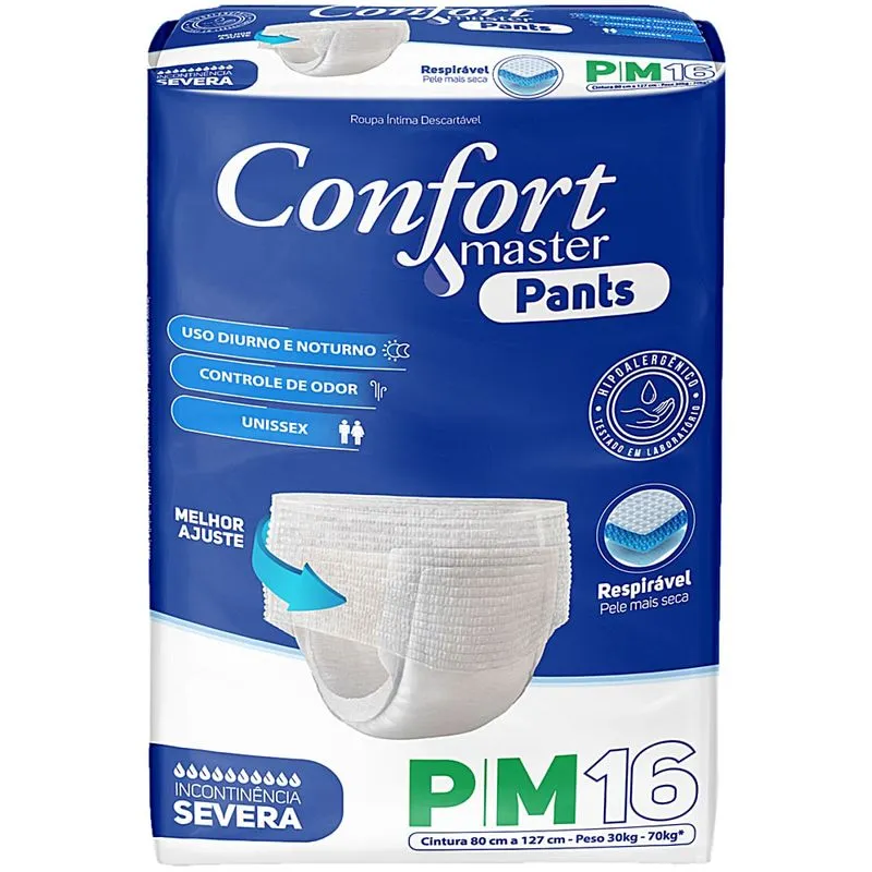 Fralda Geriátrica Confort Master P/M 16 Unidades