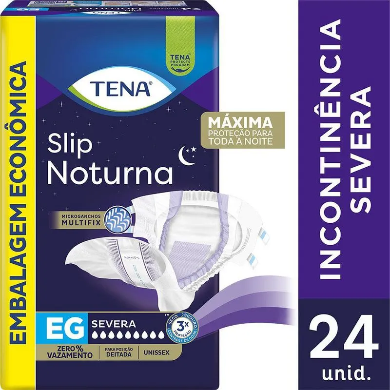 Fralda Geriátrica Tena Slip Noturna - EG - 24 Unidades
