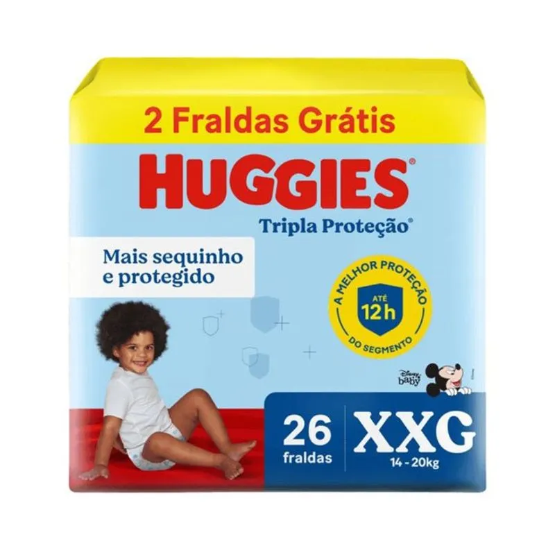 Fralda Huggies Tripla Proteção Meguinhas XXG (26 Unidades)
