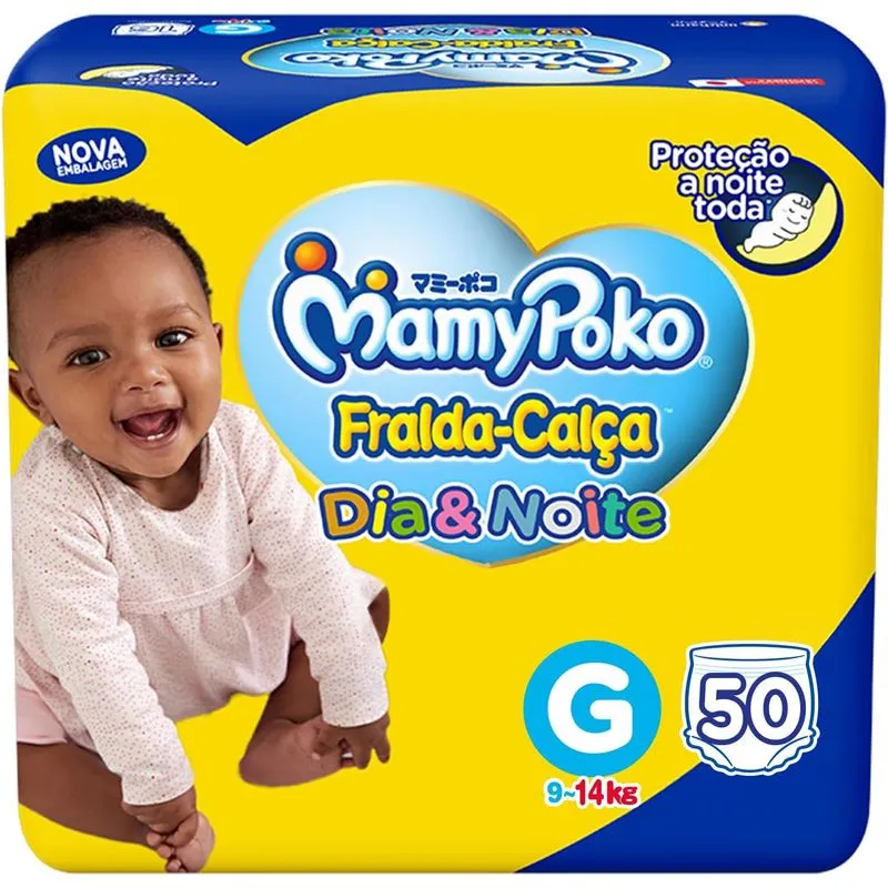 Fralda-Calça MamyPoko Dia & Noite G 50 Unidades