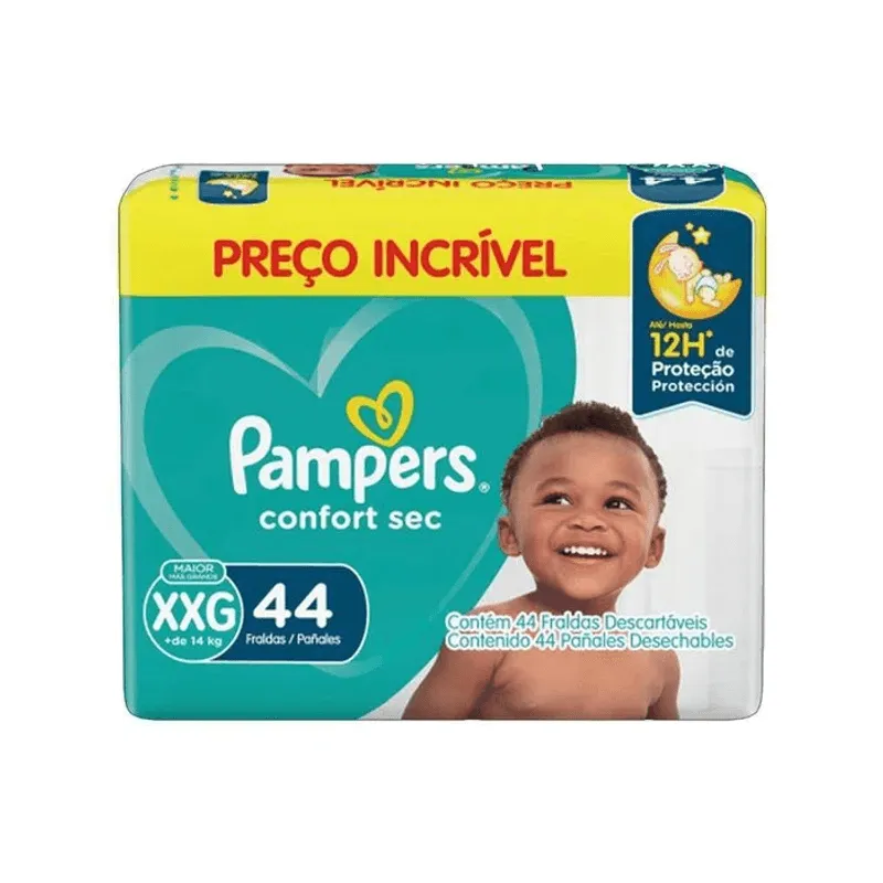 Fralda Pampers Confort Sec - 44 Unidades - Tamanho XXG