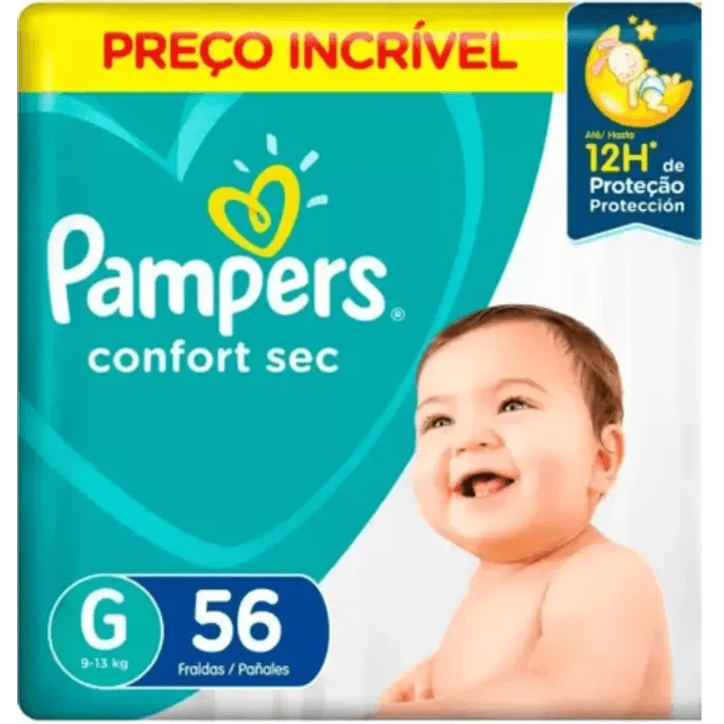 Fralda Pampers Confort Sec - 56 Unidades - Tamanho G
