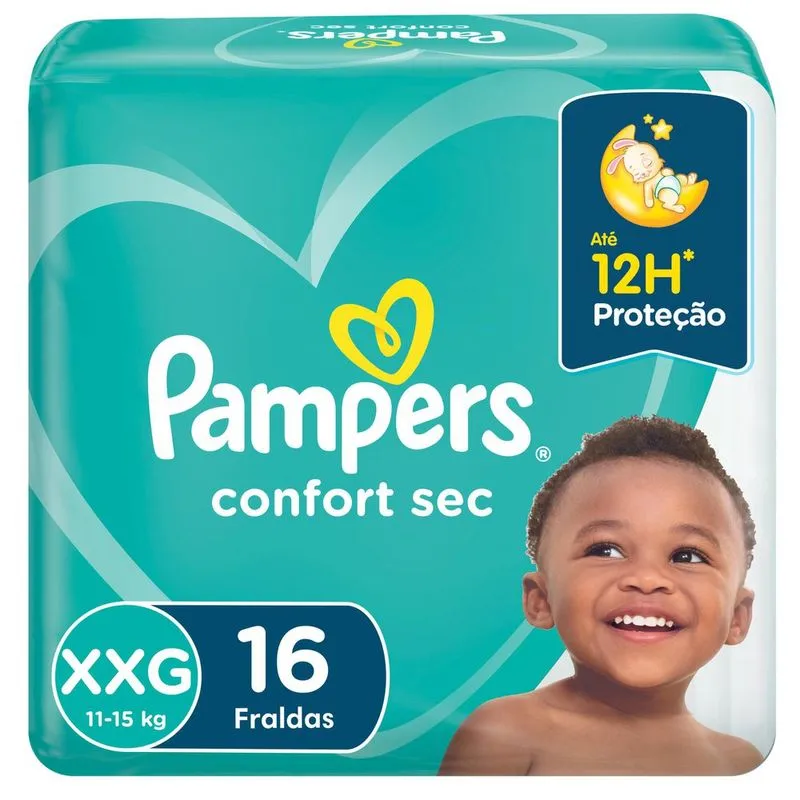 Fralda Pampers Confort Sec - Pacotão Tamanho XXG - 16 Unidades