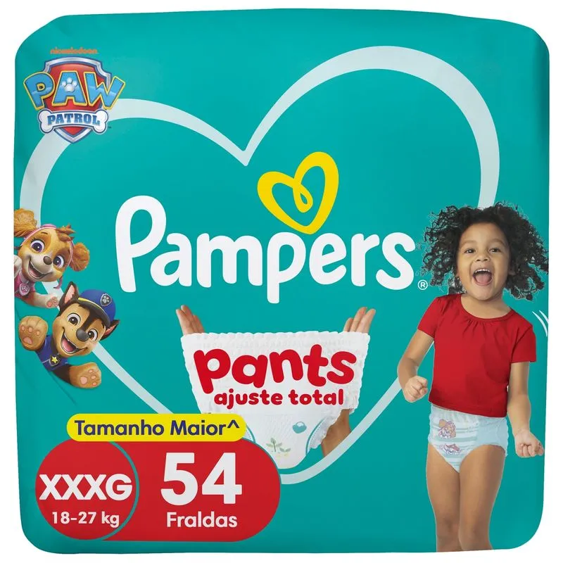 Fralda Pampers Pants Ajuste Total XXXG 54 Unidades