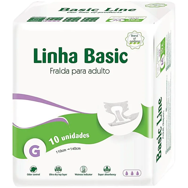 Fralda Slip Adulto Nateen Basic G 10 unidades