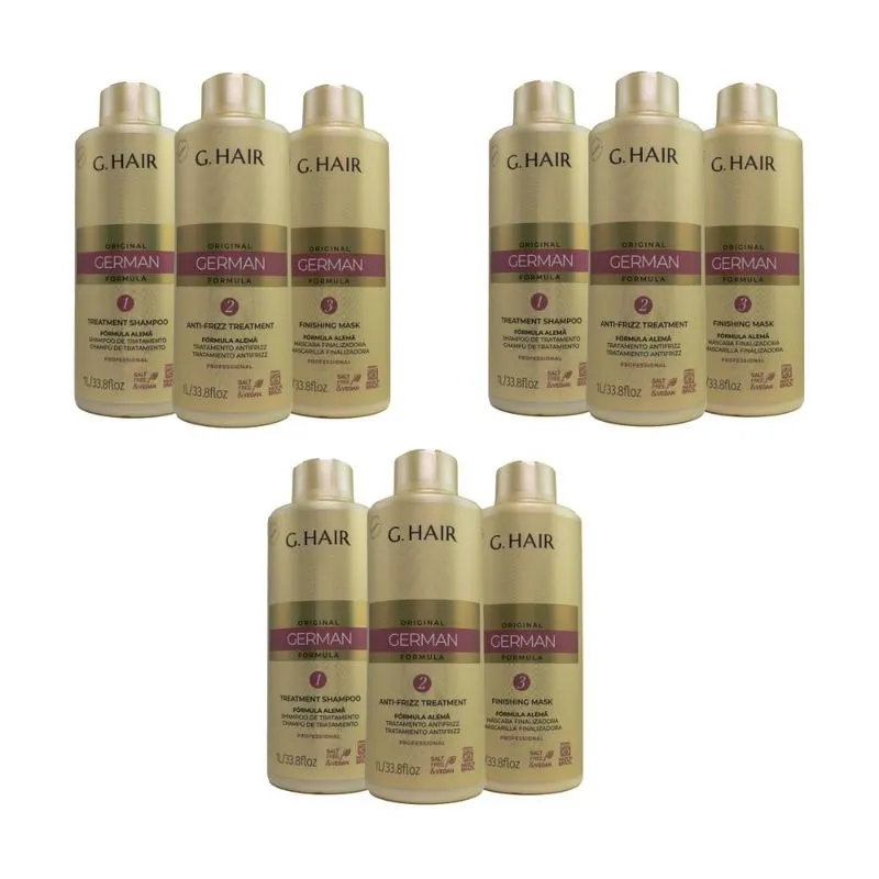 G.Hair Escova Progressiva Alemã 3 Kits (3 x 1 Litro)